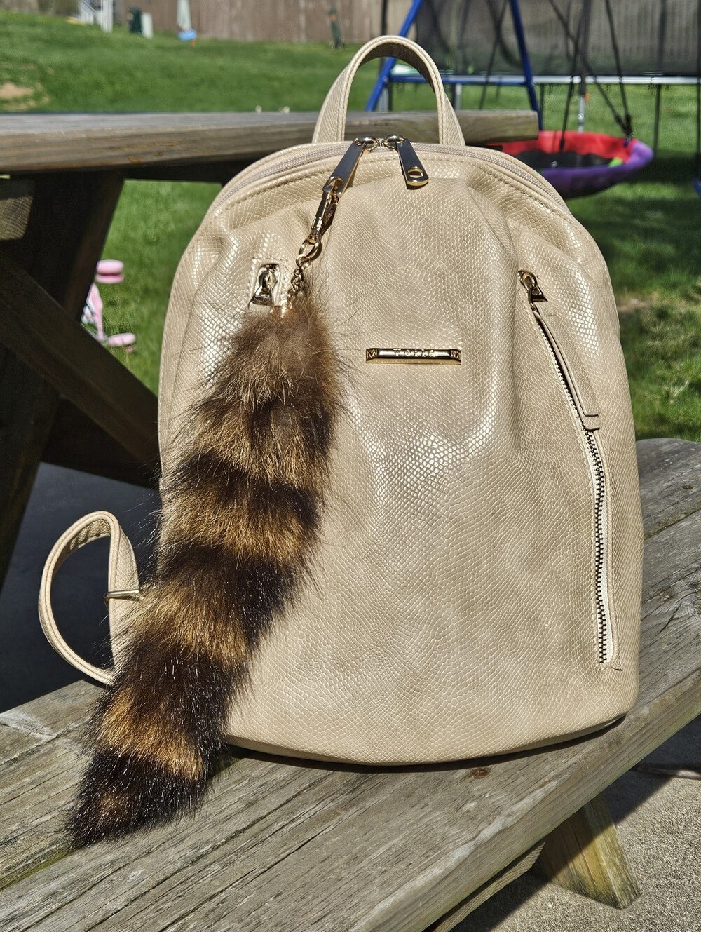 Real Raccoon Tail Bag Charm